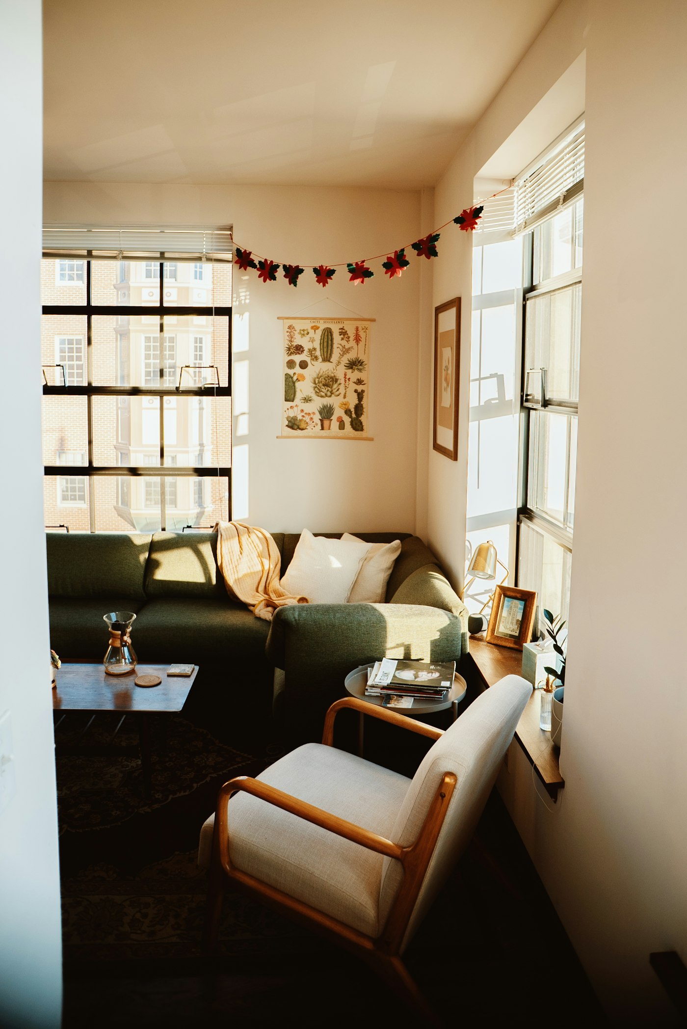 A warm, well-kept living room